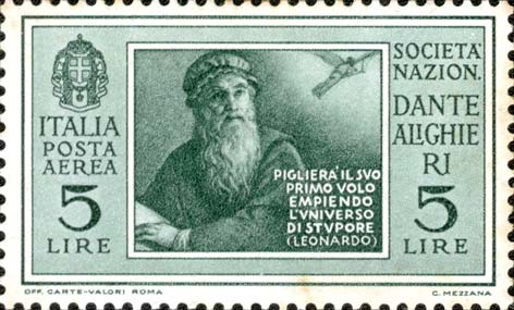 Für die National Dante Alighieri Society - Porträt von Leonardo da Vinci