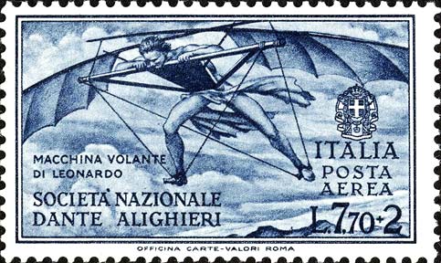 Für die National Dante Alighieri Society - Flugmaschine, entworfen von Leonardo da Vinci
