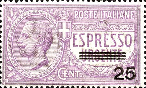 Dringender Express - Bildnis von Vittorio Emanuele III. in einem Oval