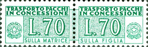 Pacchi in concessione - Cifra e stemma della repubblica