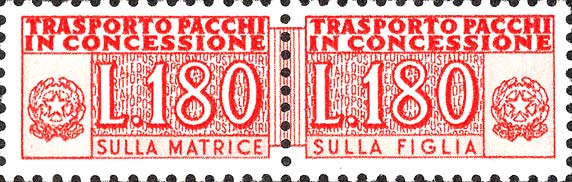 Pacchi in concessione - Cifra e stemma della repubblica