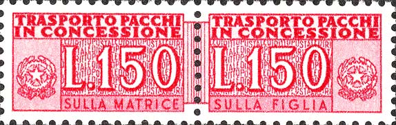 Pacchi in concessione - Cifra e stemma della repubblica