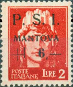 Serie imperiale sovrastampata P.S.I. MANTOVA - Italia turrita