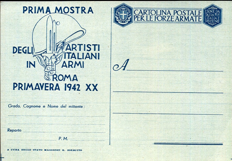 Cartolina in franchigia zur Ausstellung in Rom