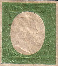 Dritte Ausgabe, nicht herausgegeben - Bildnis von Vittorio Emanuele II. nach rechts gewandt, geprägt in weißem Ova