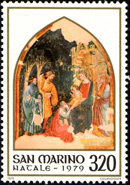 Natale - Sacra Famiglia, affresco di A. Alberti da Ferrara