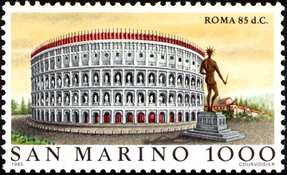 Esposizione filatelica internazionale, a Roma - Colosseo