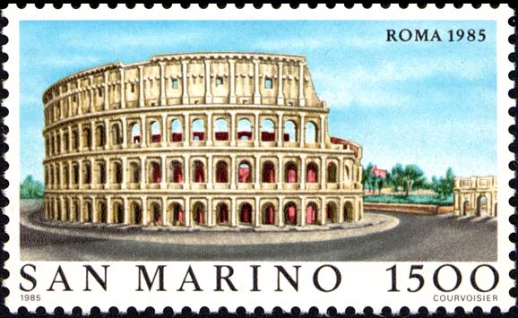 Esposizione filatelica internazionale, a Roma - Colosseo