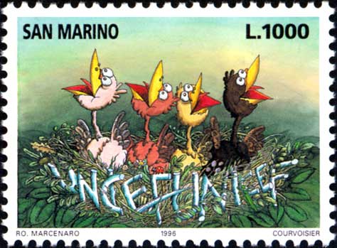 50° anniversario dell´Unicef - Uccellini nel nido