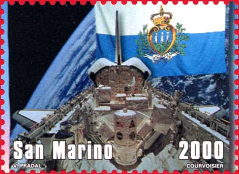 Bandiera di San Marino nello spazio