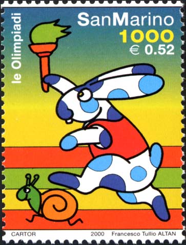 Olimpiadi 2000 - Coniglio a pallini blu