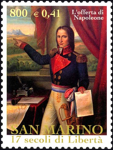 1700° anniversario della fondazione della repubblica di San Marino - Napoleone Bonaparte offre a San Marino lo sbocco al mare