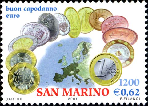 Buon capodanno euro - Monete euro