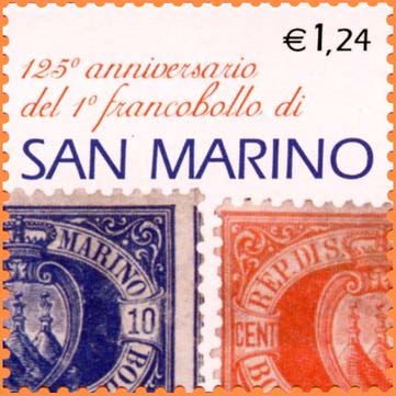 125° anniversario del primo francobollo di San Marino