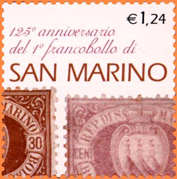 125° anniversario del primo francobollo di San Marino