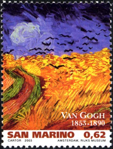 Grandi maestri della pittura - Campo di grano con volo di corvi, opera di Van Gogh