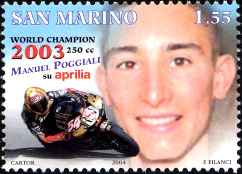 Manuel Poggiali campione del mondo di motociclismo 250cc