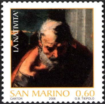 Natale - San Giuseppe, dalla natività di Tiepolo