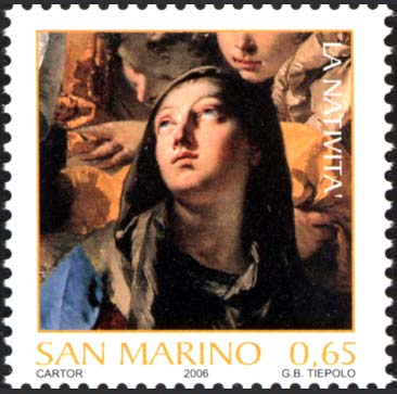 Natale - Vergine Maria, dalla natività di Tiepolo