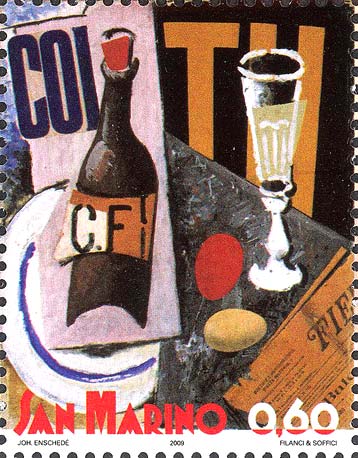 Futurismo - Natura morta con uovo rosso, opera di Ardengo Soffici