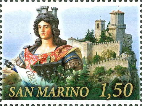 Emissione congiunta San Marino e Giappone - La repubblica, statuetta in terracotta, opera di V.Pochini