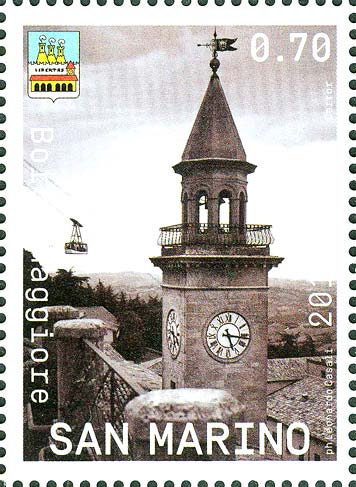 Castelli della repubblica di San Marino - Campanile di Borgo Maggiore e funivia