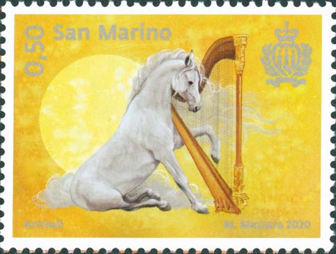 Animali - Cavallo che suona un´arpa