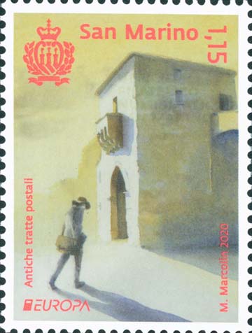 Europa - Arrivo del postiglione alla porta di San Marino