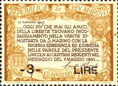 Roosevelt, überdruckt - Roosevelts Botschaft