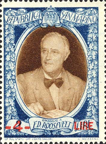 Roosevelt, überdruckt - Porträt von Roosevelt