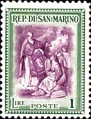 Wiederaufbau - San Marino erhebt die Republik, Werk von P. Batoni