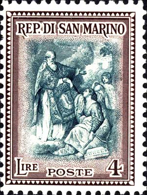 Wiederaufbau - San Marino erhebt die Republik, Werk von P. Batoni