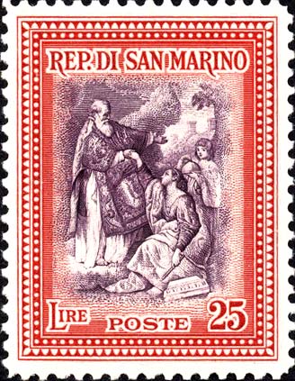 Wiederaufbau - San Marino erhebt die Republik, Werk von P. Batoni