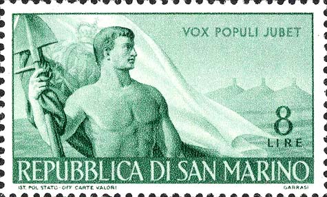 Arbeiten - Bauer, Flagge von San Marino und Hügel