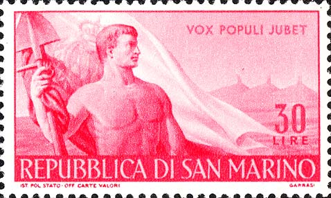 Arbeiten - Bauer, Flagge von San Marino und Hügel