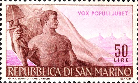 Arbeiten - Bauer, Flagge von San Marino und Hügel