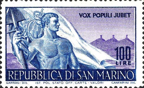 Arbeiten - Bauer, Flagge von San Marino und Hügel