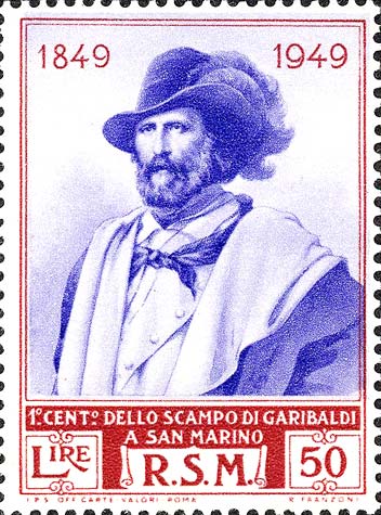 Hundertjähriges Jubiläum von Garibaldis Rückzug nach San Marino - Giuseppe Garibaldi