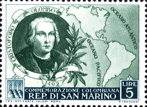 500. Jahrestag der Geburt von Christoph Kolumbus - Christoph Kolumbus und die Karte von Amerika