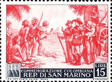 500. Jahrestag der Geburt von Christoph Kolumbus - Indianer und Kolonisatoren