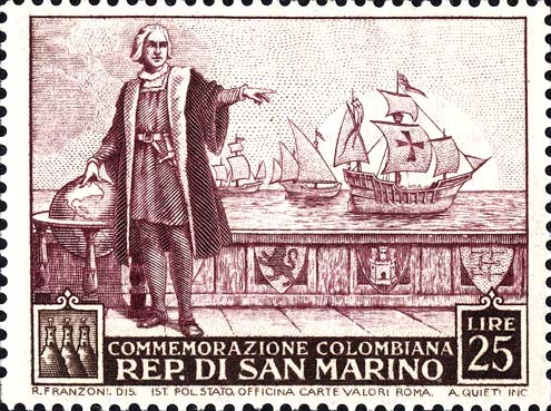 500. Jahrestag der Geburt von Christoph Kolumbus - Christoph Kolumbus und Karavellen