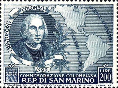 500. Jahrestag der Geburt von Christoph Kolumbus - Christoph Kolumbus und die Karte von Amerika