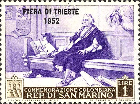 Messe in Triest - Christoph Kolumbus und die Karte von Amerika