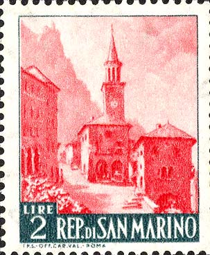 Ansichten von San Marino - Kirche von Borgo Maggiore