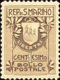 Wappen von San Marino, schmale Vignette