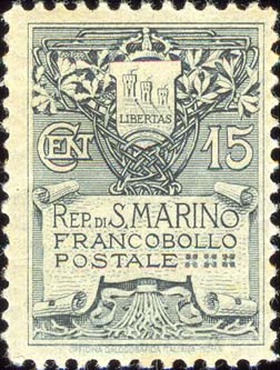 Wappen von San Marino, schmale Vignette