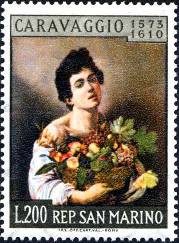 350. Todestag von Caravaggio - Junge mit Korb, ein Werk von Caravaggio