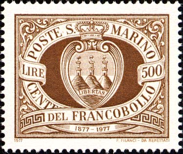 Centenario dei primi francobolli di San Marino