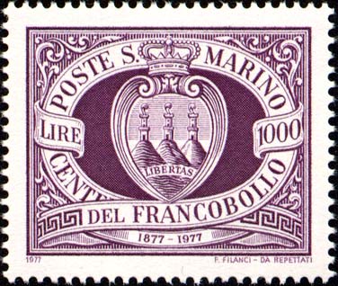 Centenario dei primi francobolli di San Marino