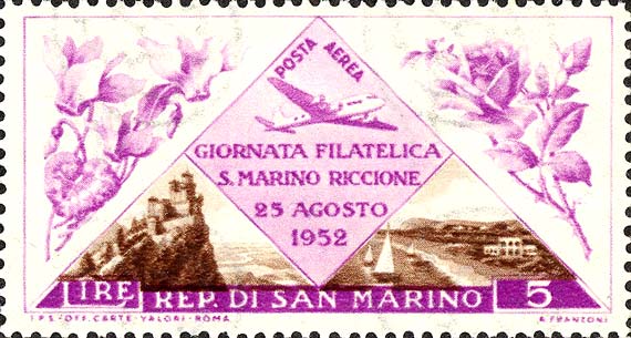 Tag der Philatelie - Blumen und Ansichten von San Marino und Riccione